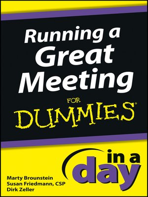 cover image of Running a Great Meeting In a Day For Dummies